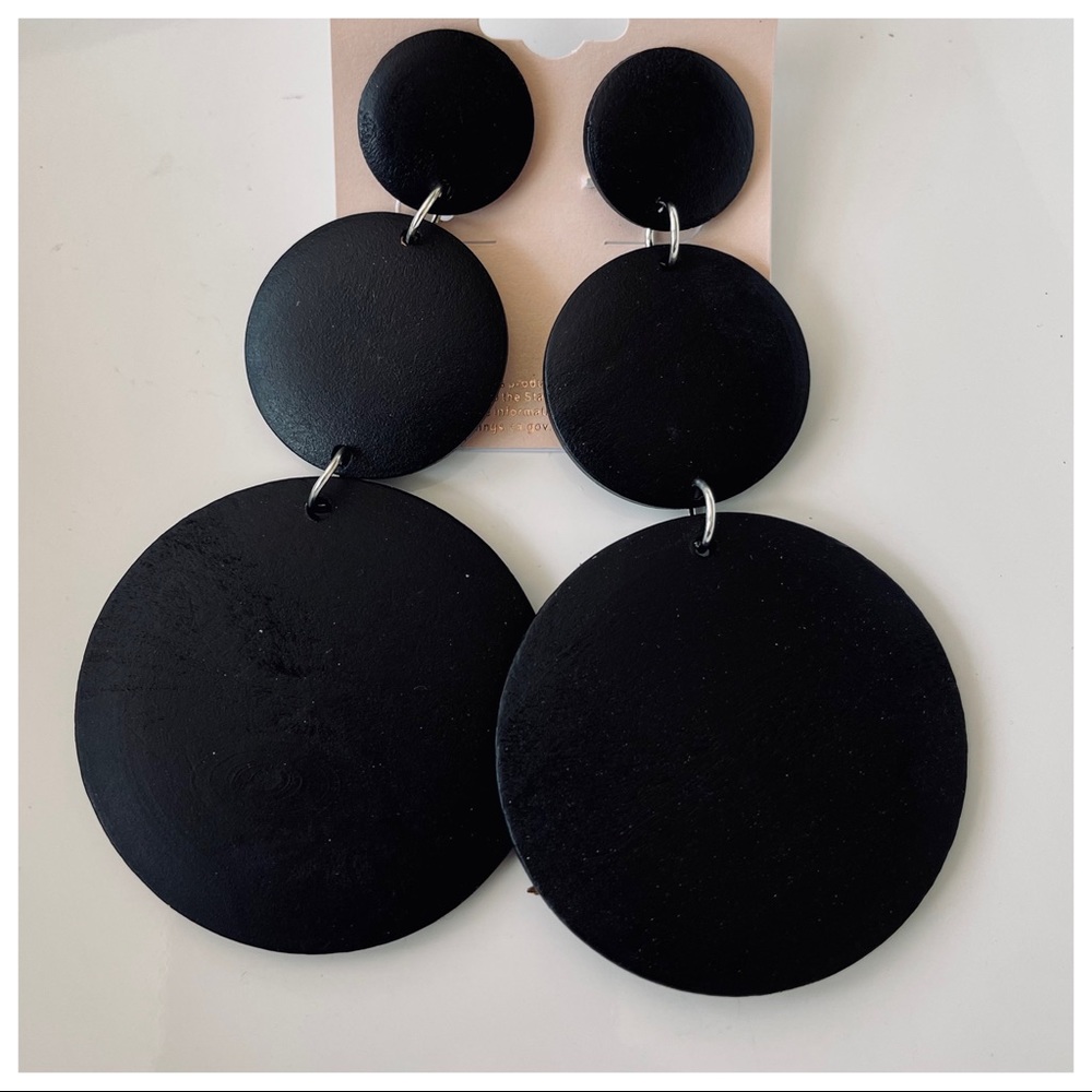Boho Layered wood round fabulous earrings - Picture 3 of 10